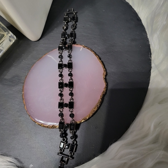 Silver and onyx ladder bracelet. - Picture 3 of 6